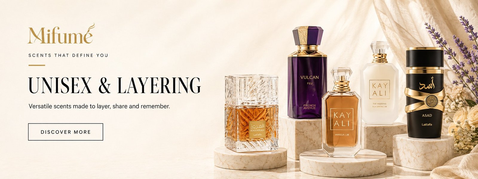 Unisex and layering fragrances at Mifumé — Kayali and Lattafa