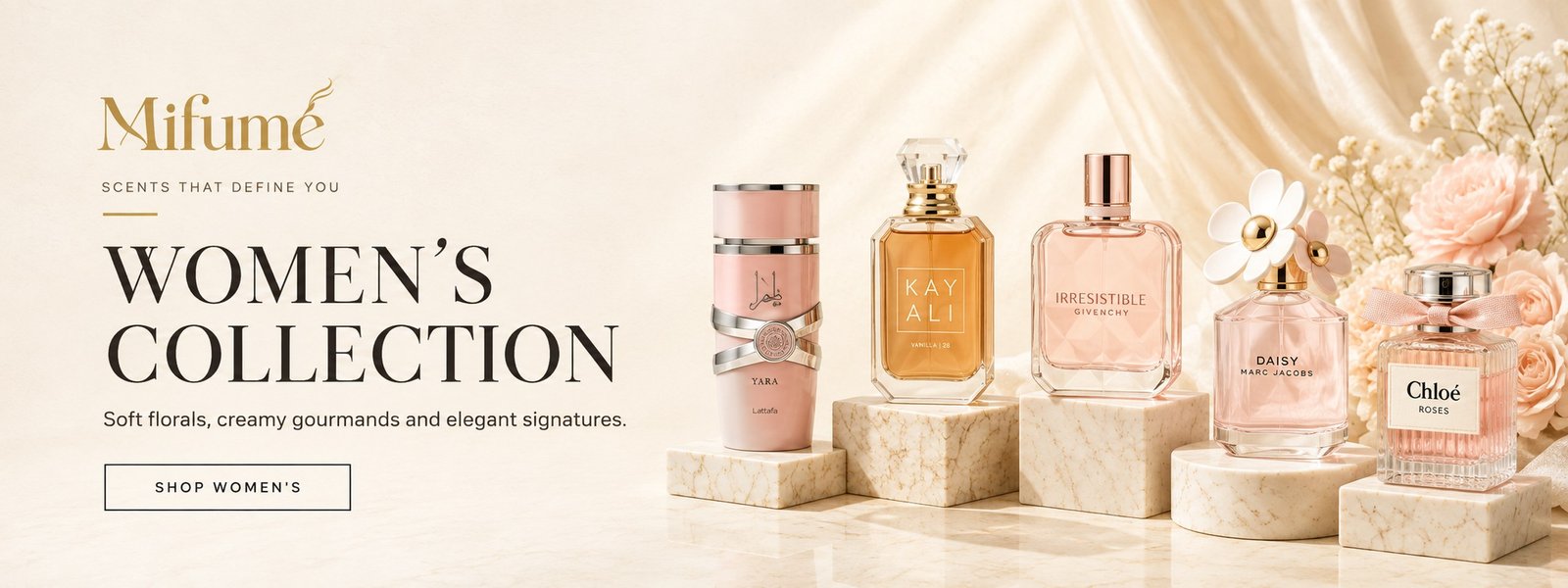 Women's fragrances at Mifumé — floral and gourmand eau de parfum